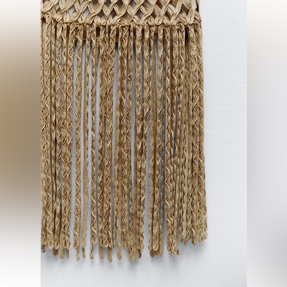 NEW Zara Mesh Dress with Fringe - Picture 7 of 7